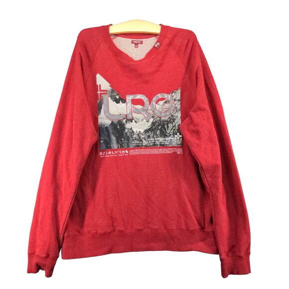 Lifted Research Group Sweatshirt Mens Size L Red Graphic Logo Pullover - Picture 1 of 13